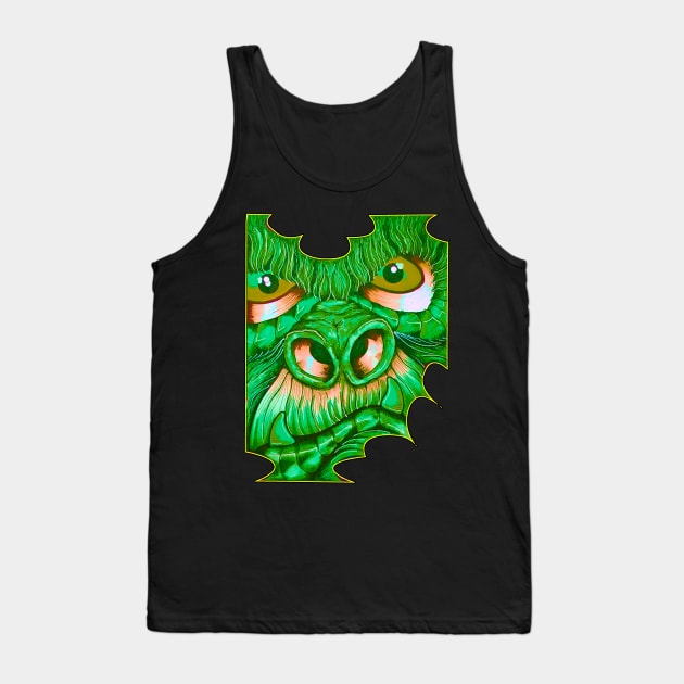 Green Gorilla Face Tank Top by Mash75Art